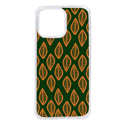 African | Ethnic | Mudcloth | #16 Green and Orange iPhone 14 Pro Max TPU UV Print Case