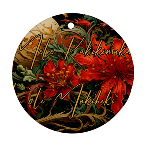 Mele Kalikimaka Hau Oli Makahiki Hou Ornament (Round)