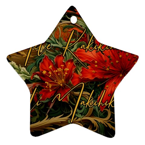 Mele Kalikimaka Hau Oli Makahiki Hou Ornament (Star)