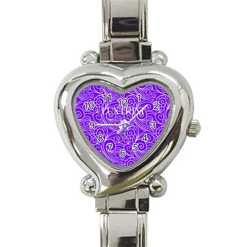 Purple Wind Heart Italian Charm Watch