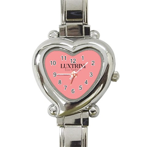 Salmon Pink Heart Italian Charm Watch