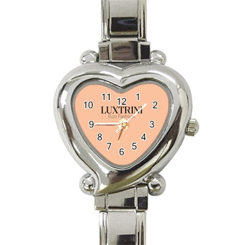 Peachy Pink Heart Italian Charm Watch