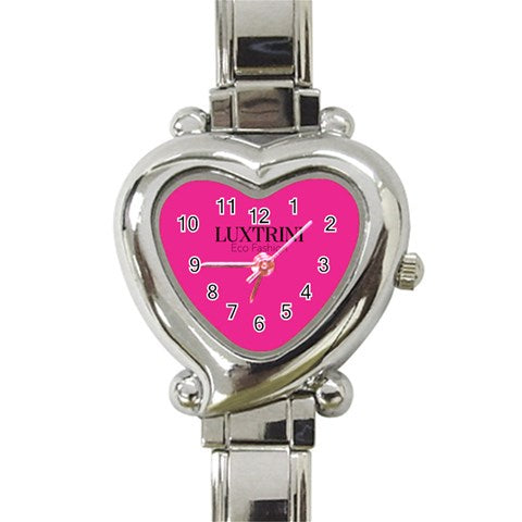 Deep Pink Heart Italian Charm Watch