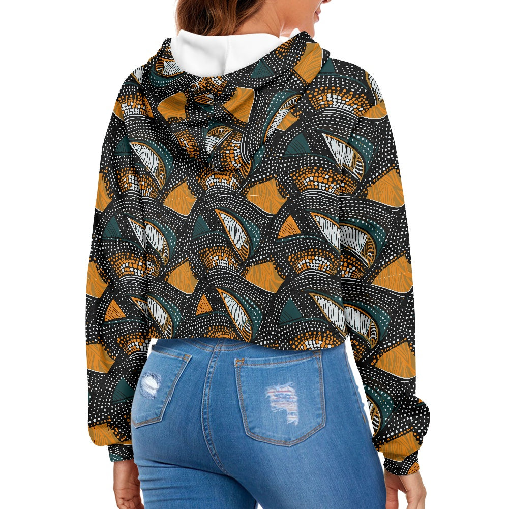 Women's midriff-baring sweatshirt - Ethnic