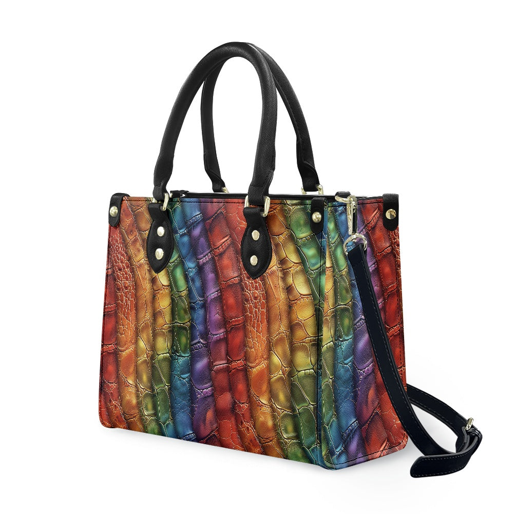 Alligator Rainbow Pride Women's PU leather twill handbag