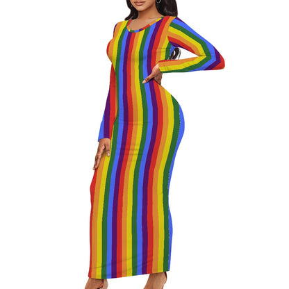 Rainbow Women's long-sleeved dress (extended)