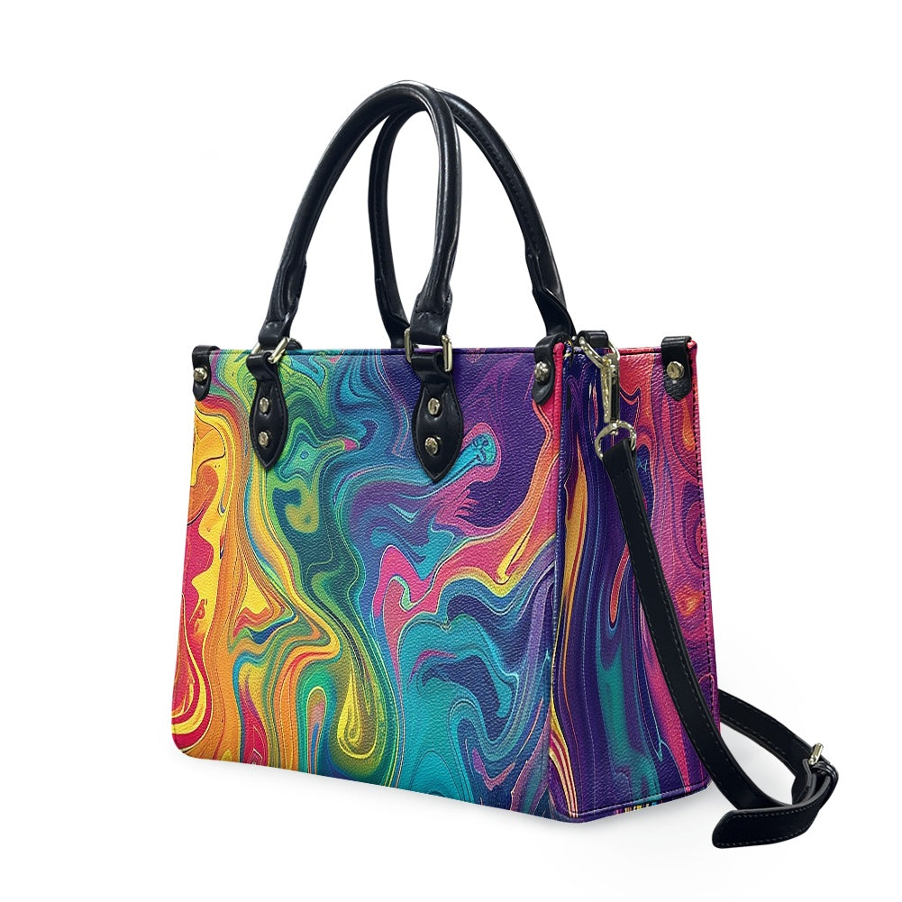 Aurora Elegance: Women’s Vibrant PU Leather Twill Handbag