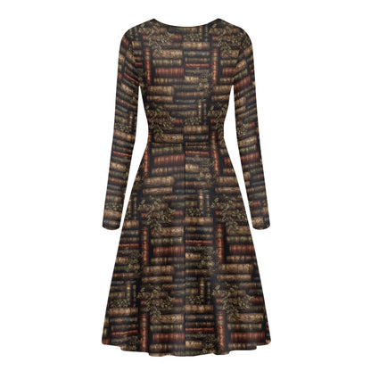 V-Neck Long Sleeve Ruffle Dress