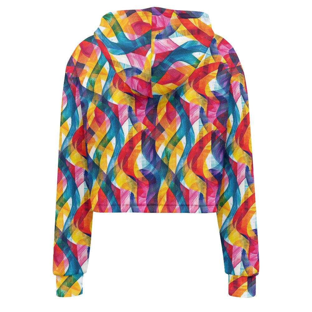 Women's midriff-baring sweatshirt - Rainbow