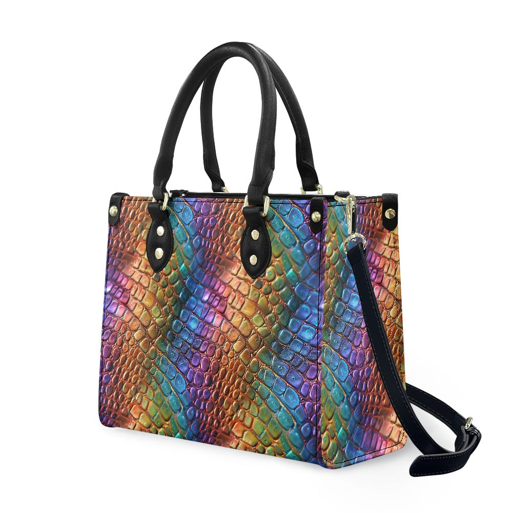 Alligator Rainbow Pride Women's PU leather twill handbag