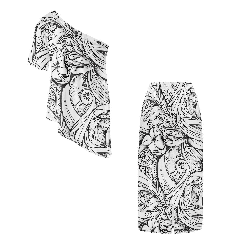 Elegant Off-Shoulder Two-Piece Dress for Women