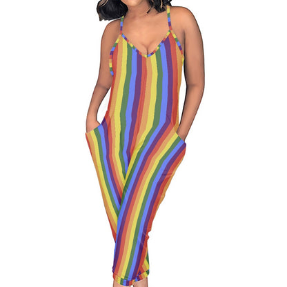 LGBTQ Rainbow Pride Rompers - Exclusive One-of-a-Kind Luxury Romper - Limited Edition, Ethically Made, and Stylishly Comfortable white