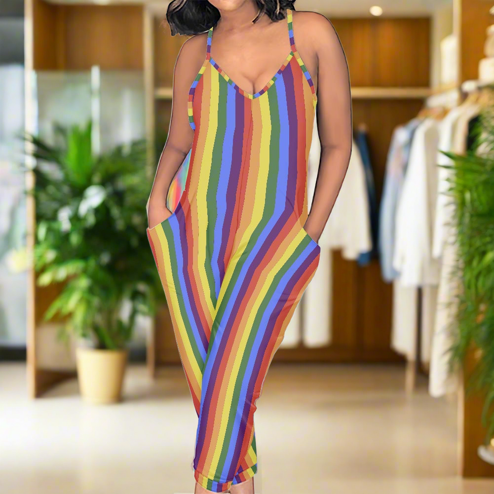 LGBTQ Rainbow Pride Rompers - Exclusive One-of-a-Kind Luxury Romper - Limited Edition, Ethically Made, and Stylishly Comfortable