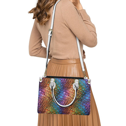 Alligator Rainbow Pride Women's PU leather twill handbag