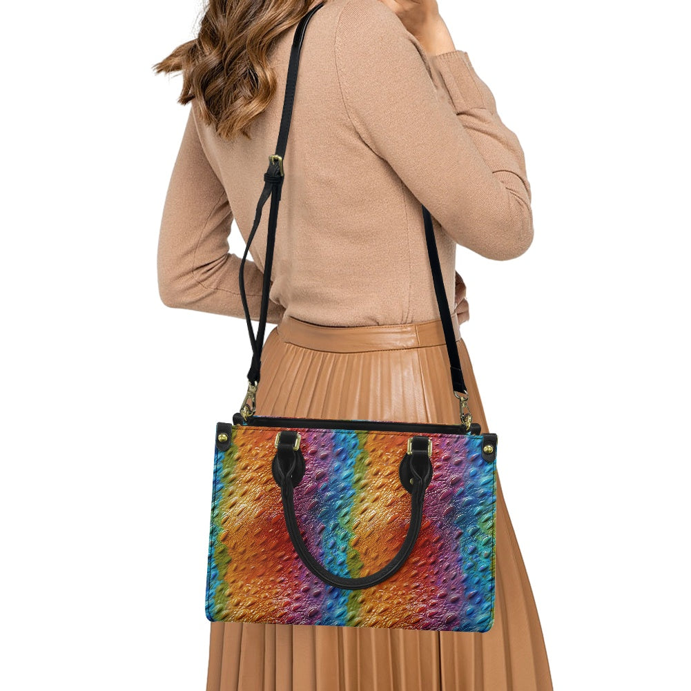 Unique Ostrich Rainbow Pride Women's PU Leather Twill Handbag