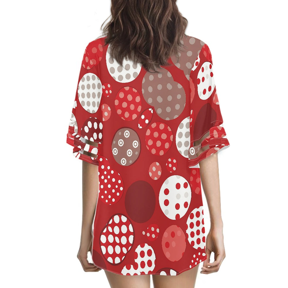 Red Polka Dot Chiffon dress