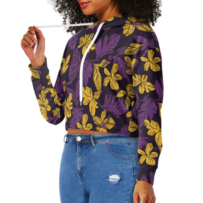 Women's midriff-baring sweatshirt - Purple and Gold