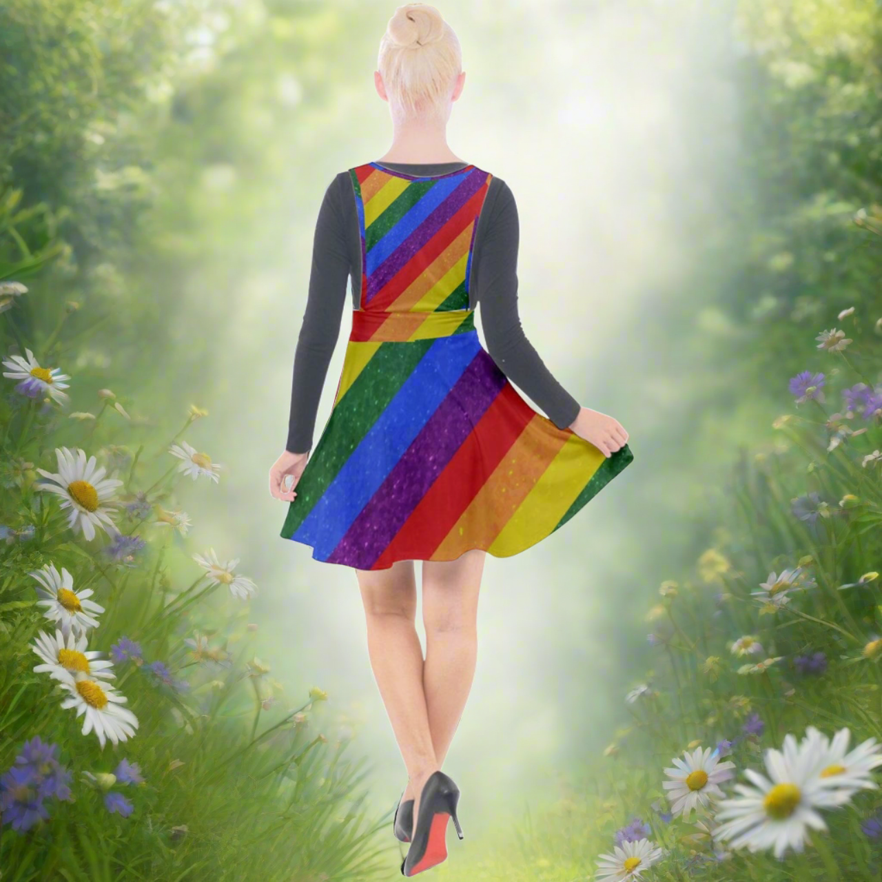 Rainbow Pride | Gay Pride | LGBTQ Pride | Plunge Pinafore Velour Dress