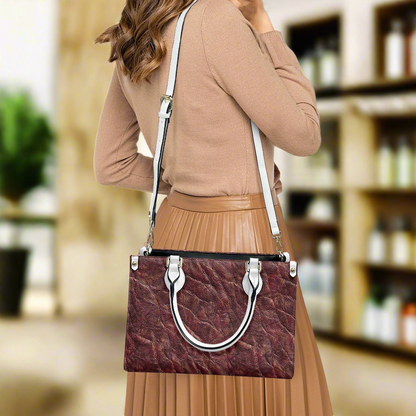 Dark Brown Women's PU leather twill handbag