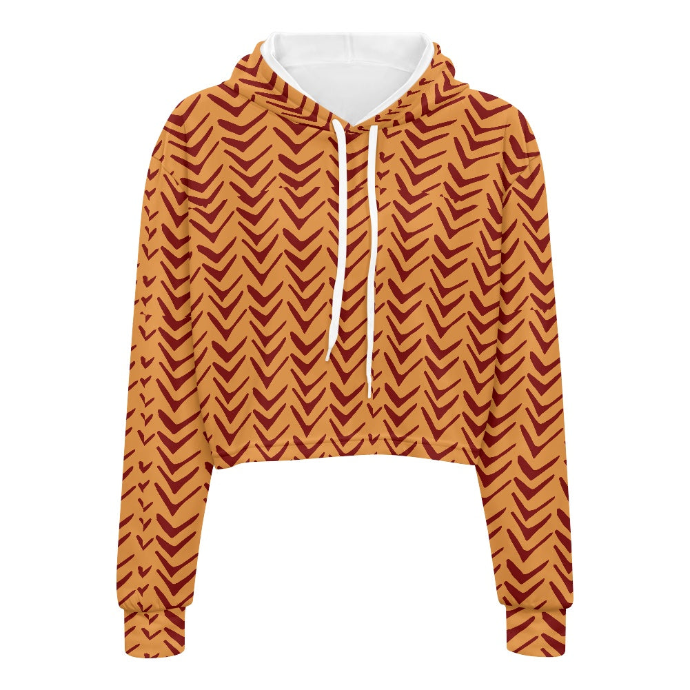 Women's midriff-baring sweatshirt - Mudcloth white