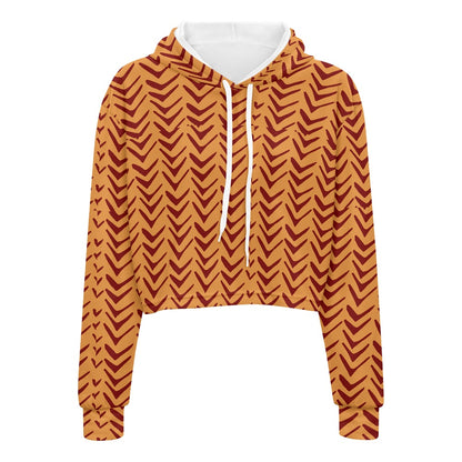 Women's midriff-baring sweatshirt - Mudcloth white