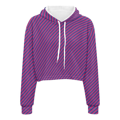 Women's midriff-baring sweatshirt - Bi Stripes white