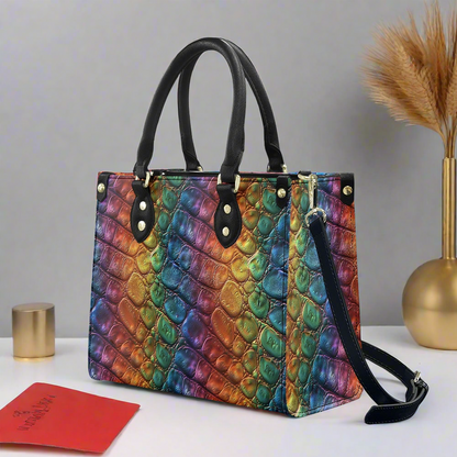 Alligator Rainbow Pride Women's PU leather twill handbag