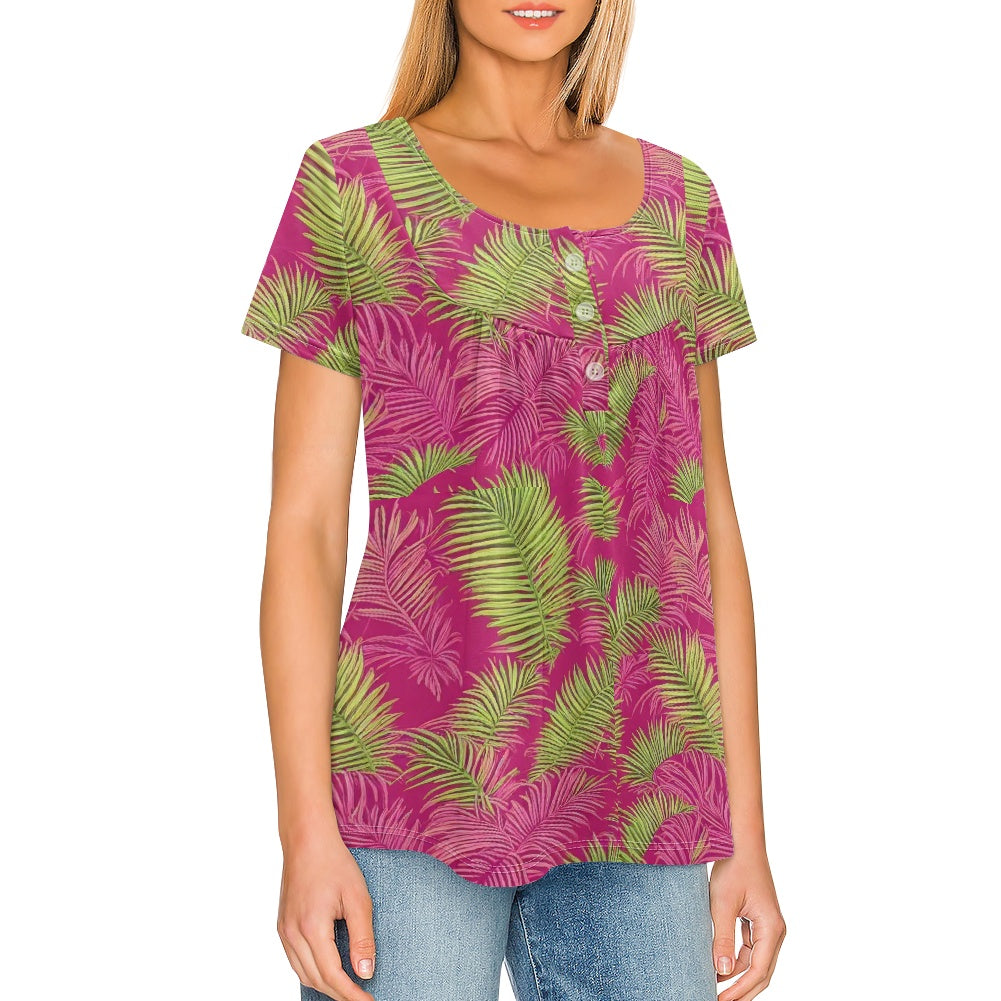 Casual Round Neck Short Sleeve T-shirt