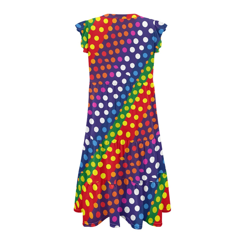 Women's V-neck pocket waist patchwork dress