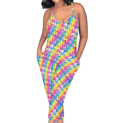 Pastel Rainbow Pride Chevrons Rompers - Exclusive One-of-a-Kind Luxury Romper - Limited Edition, Ethically Made, and Stylishly Comfortable white