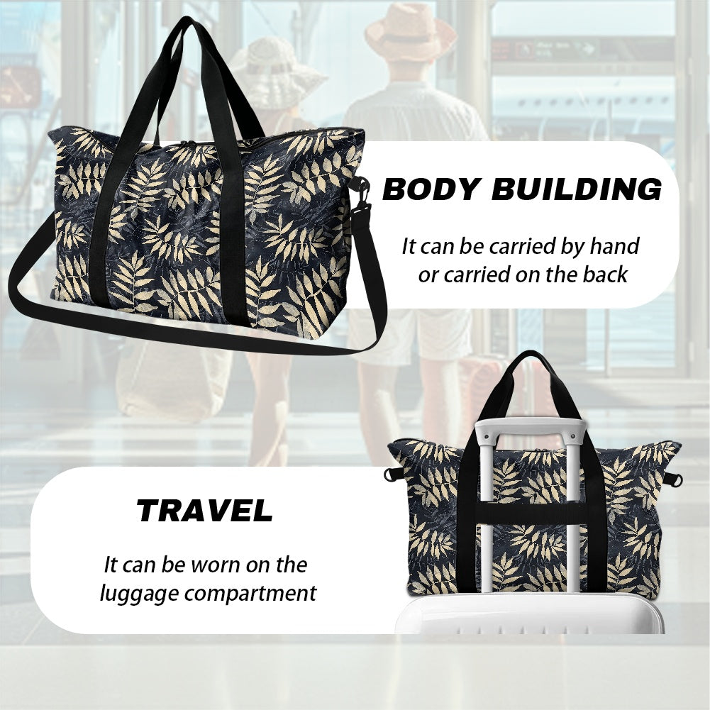 Japanese Shibori dye pattern with delicate leaf outlines Lightweight luggage