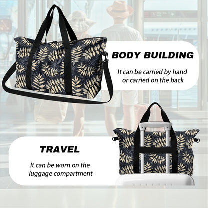 Japanese Shibori dye pattern with delicate leaf outlines Lightweight luggage