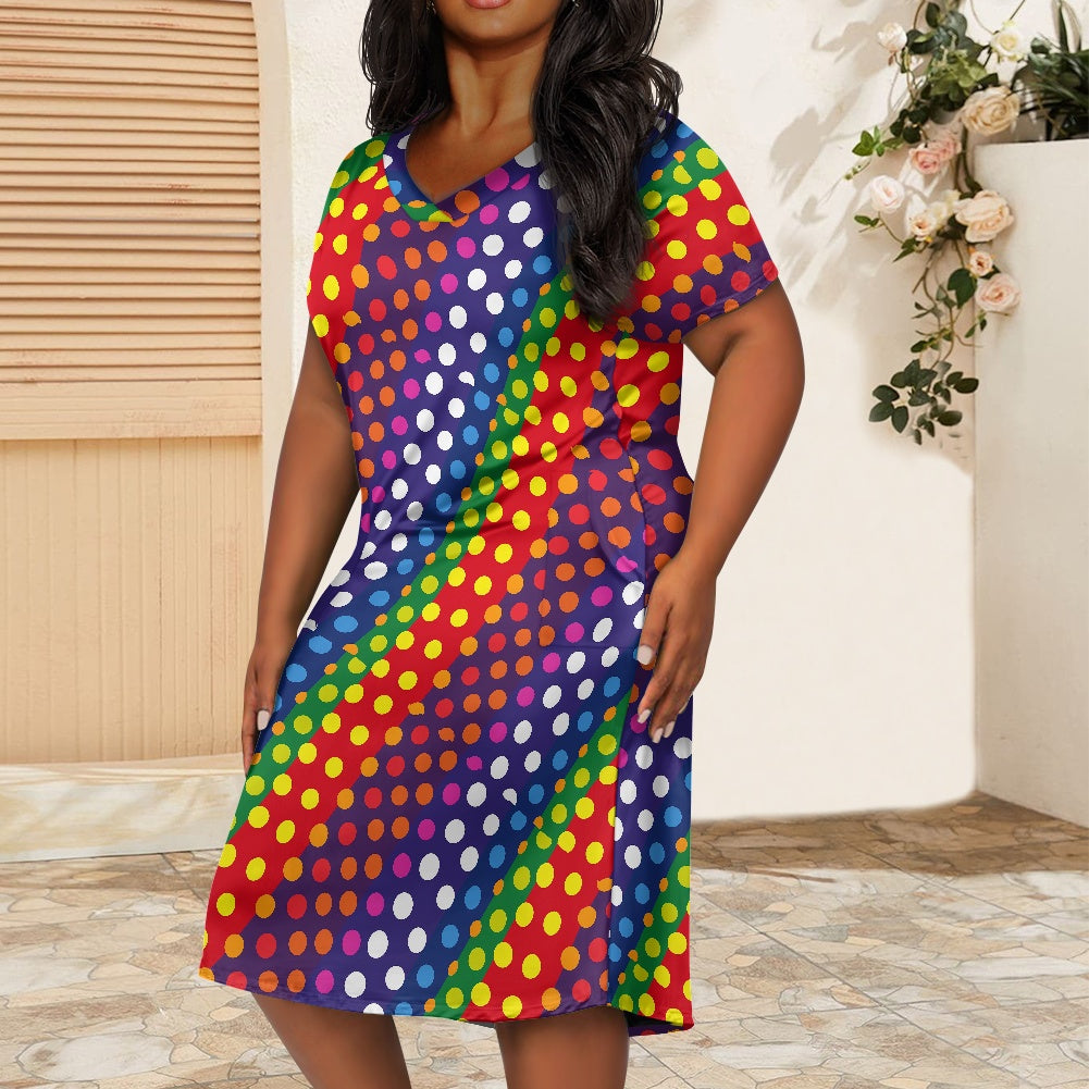 Women's Short Sleeve Plus Size Dress