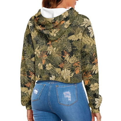 Women's midriff-baring sweatshirt - Tropical Island