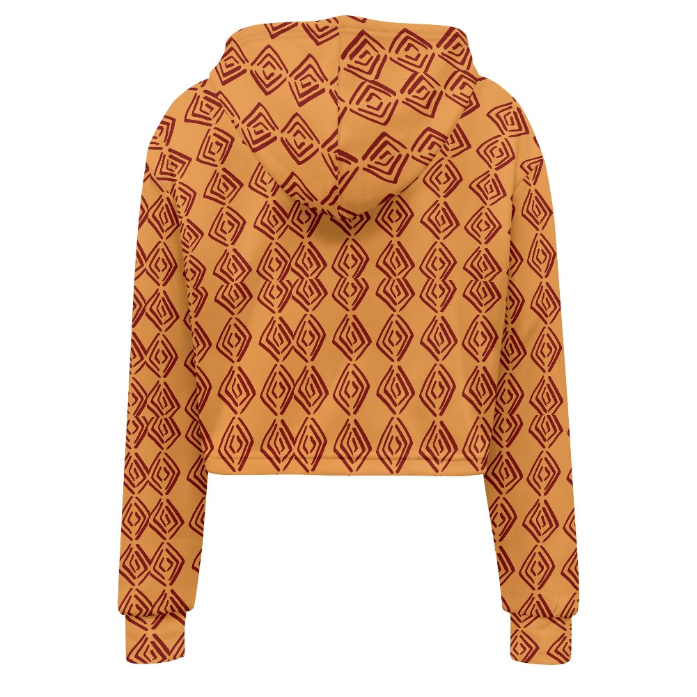Women's midriff-baring sweatshirt - Mudcloth African