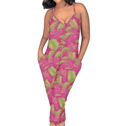 Sago Palms Rompers - Exclusive One-of-a-Kind Luxury Romper - Limited Edition, Ethically Made, and Stylishly Comfortable white