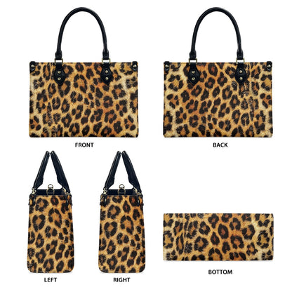 Leopard print Women's PU leather twill handbag