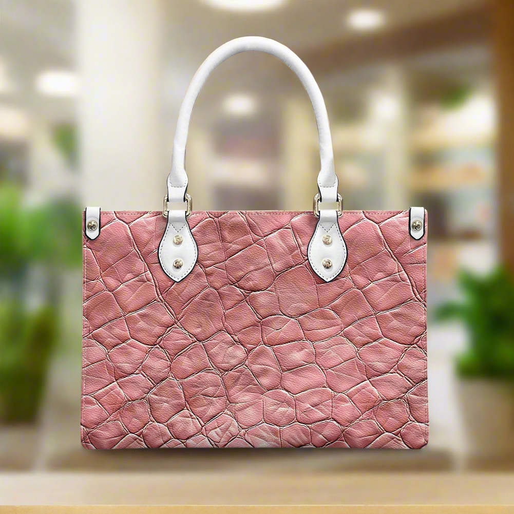 Pink Lambskin print Women's PU leather twill handbag