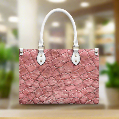 Pink Lambskin print Women's PU leather twill handbag