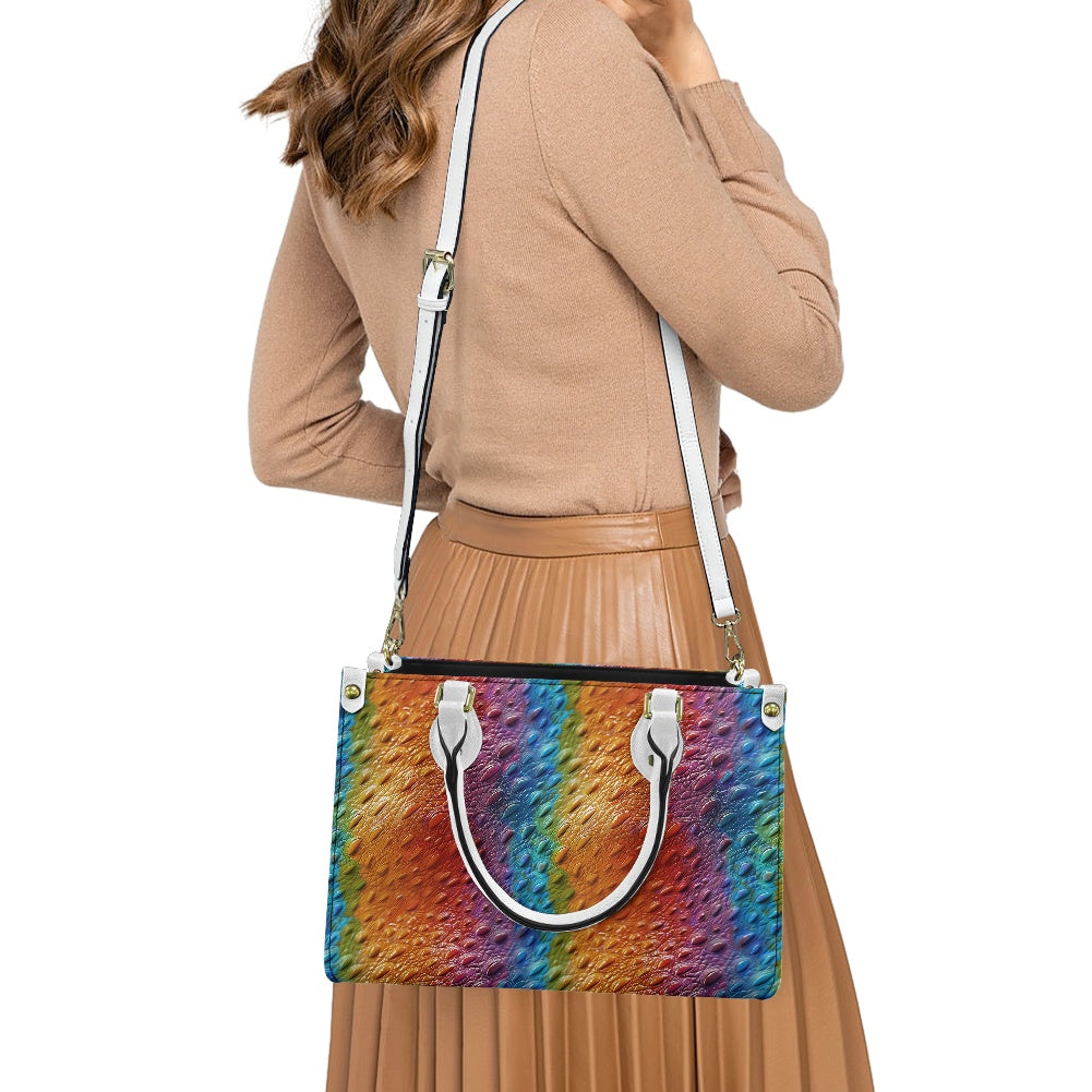 Unique Ostrich Rainbow Pride Women's PU Leather Twill Handbag