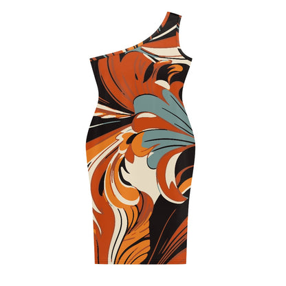 Discover Elegance: Luxtrini's One-Shoulder Slim Dress - Abstract
