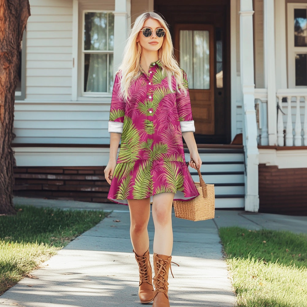 Midi-length shirt dress