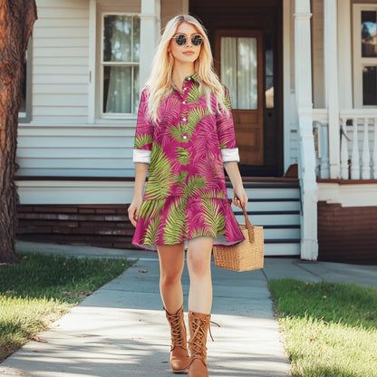 Midi-length shirt dress