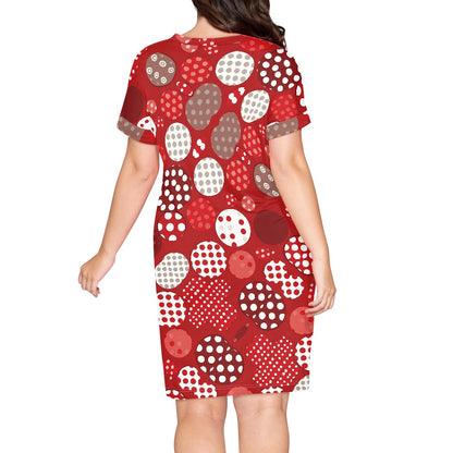 Red Polka Dot Short Sleeve Dress