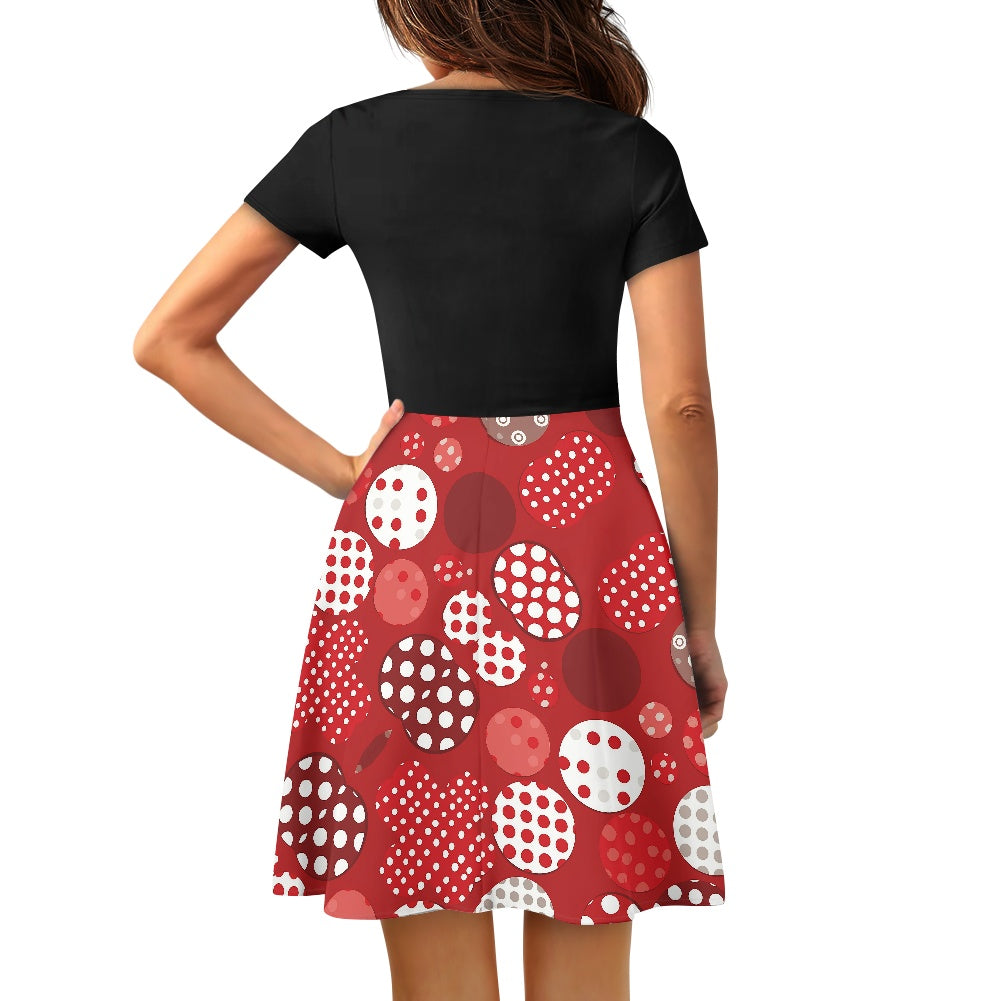 Women short Sleeve Ruffle Dress