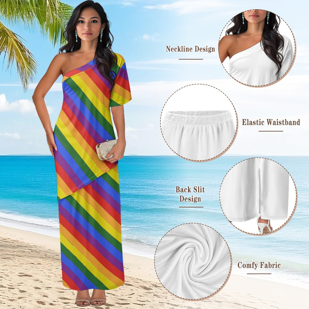 Elegant Off-Shoulder Two-Piece Dress for Women