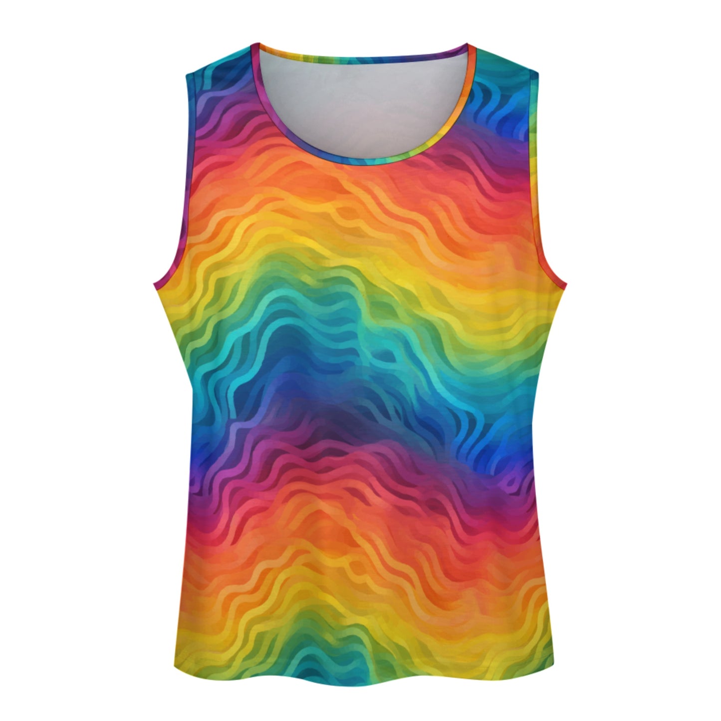 Rainbow Muscle Tank Top – Men’s Sleeveless Shirt for Festival, Beach, or Gym – Bright, Bold & Breathable