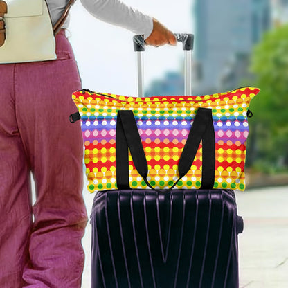 Polka Dots on Rainbow Stripes Lightweight luggage