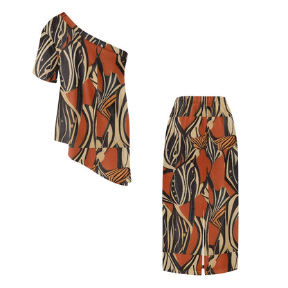 Elegant Off-Shoulder Two-Piece Dress for Women