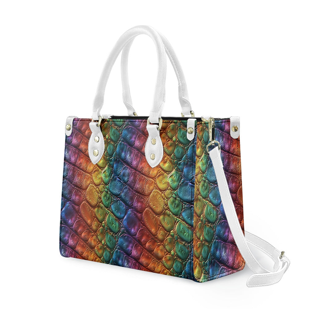 Alligator Rainbow Pride Women's PU leather twill handbag